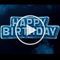 Happy Birthday Song Blue Animated Text Pulse